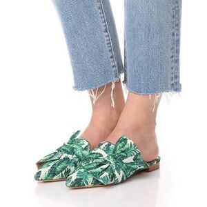 Schutz D’ana Mule Palm Leaf Print Slide